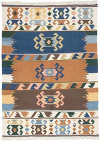 New Handwoven Turkish Kilim Rug - 5'  x 6' 11" (60" x 83")