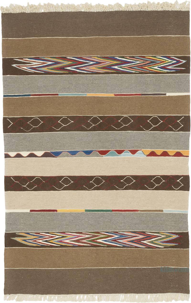 New Handwoven Turkish Kilim Rug - 4' 1" x 6' 2" (49" x 74") - K0070244