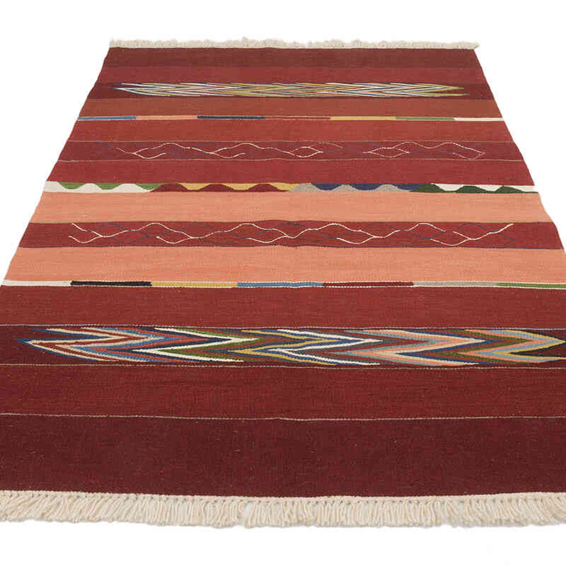 New Handwoven Turkish Kilim Rug - 4' 1" x 6' 5" (49" x 77") - K0070246