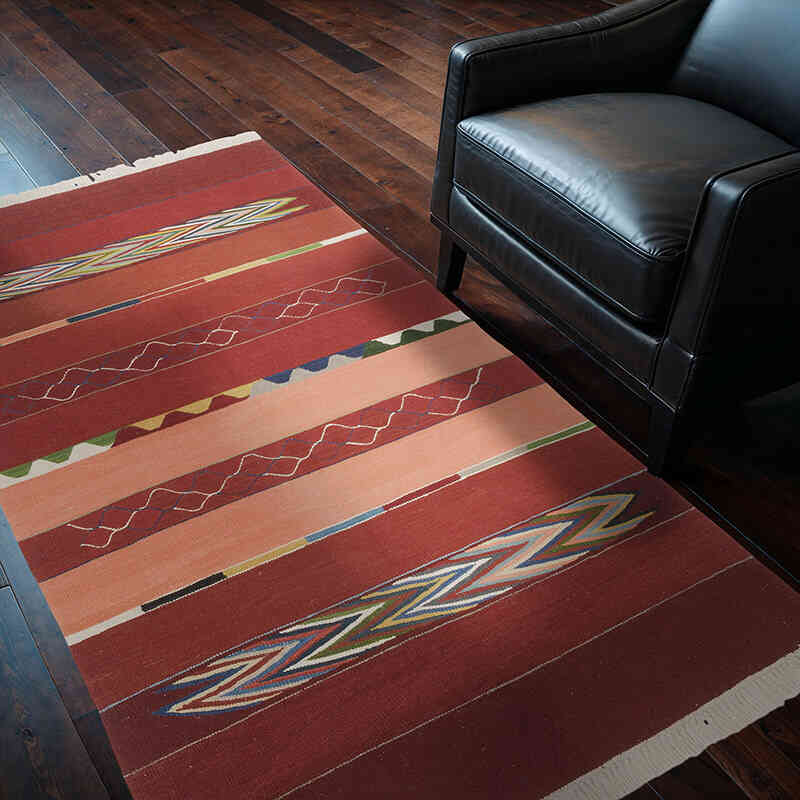 New Handwoven Turkish Kilim Rug - 4' 1" x 6' 5" (49" x 77") - K0070246