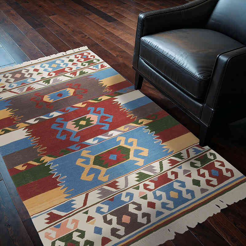 New Handwoven Turkish Kilim Rug - 4'  x 5' 10" (48" x 70") - K0070250