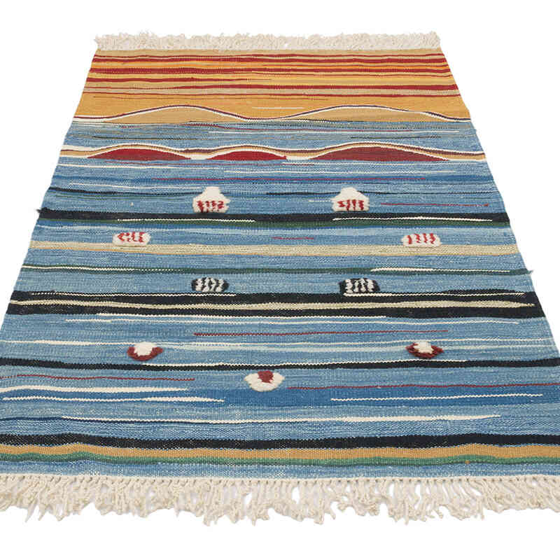New Handwoven Turkish Kilim Rug - 3' 1" x 4' 11" (37" x 59") - K0070254