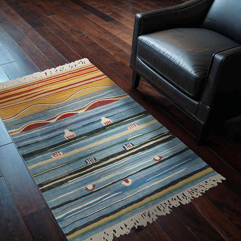 New Handwoven Turkish Kilim Rug - 3' 1" x 4' 11" (37" x 59") - K0070254