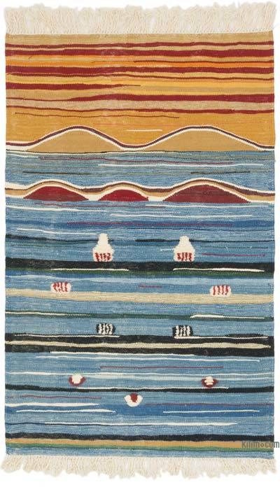 New Handwoven Turkish Kilim Rug - 3' 1" x 4' 11" (37" x 59")