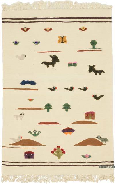 New Handwoven Turkish Kilim Rug - 3' 5" x 5' 1" (41" x 61")