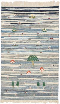New Handwoven Turkish Kilim Rug - 3' 7" x 5' 9" (43" x 69")