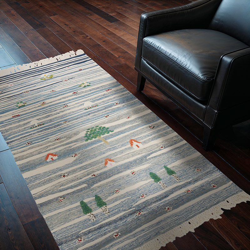 New Handwoven Turkish Kilim Rug - 3' 7" x 5' 9" (43" x 69") - K0070257