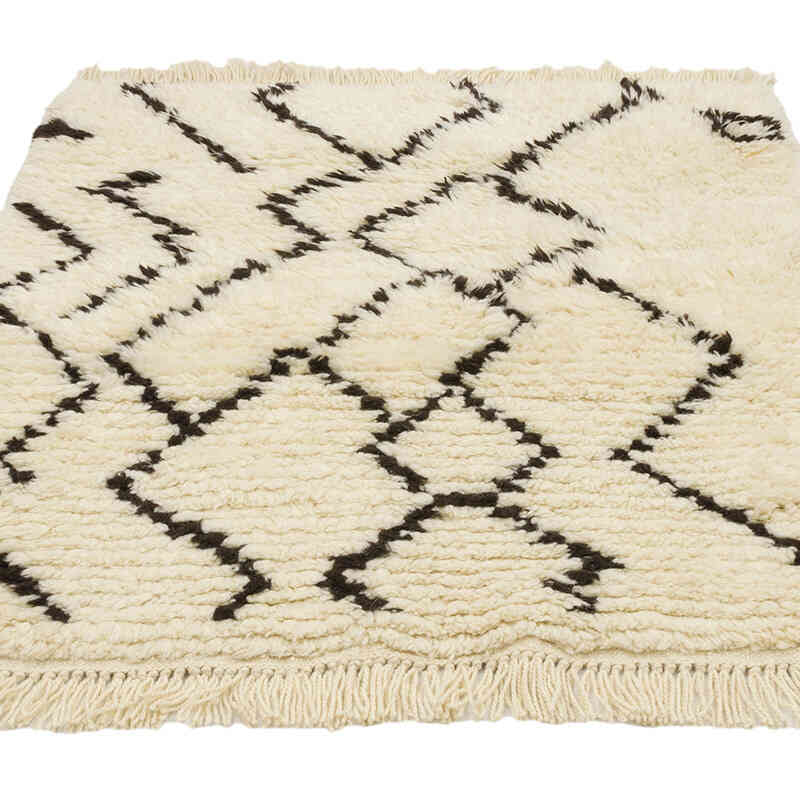 New Moroccan Style Hand-Knotted Tulu Rug - 3' 7" x 4' 1" (43" x 49") - K0070264
