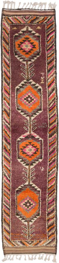 Alfombra Vintage de pasillo - 82 cm x 348 cm