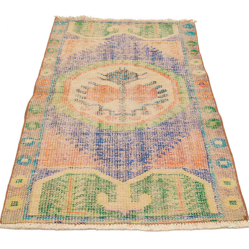 Alfombra Vintage Turca Anudada a Mano - 77 cm x 148 cm - K0070308