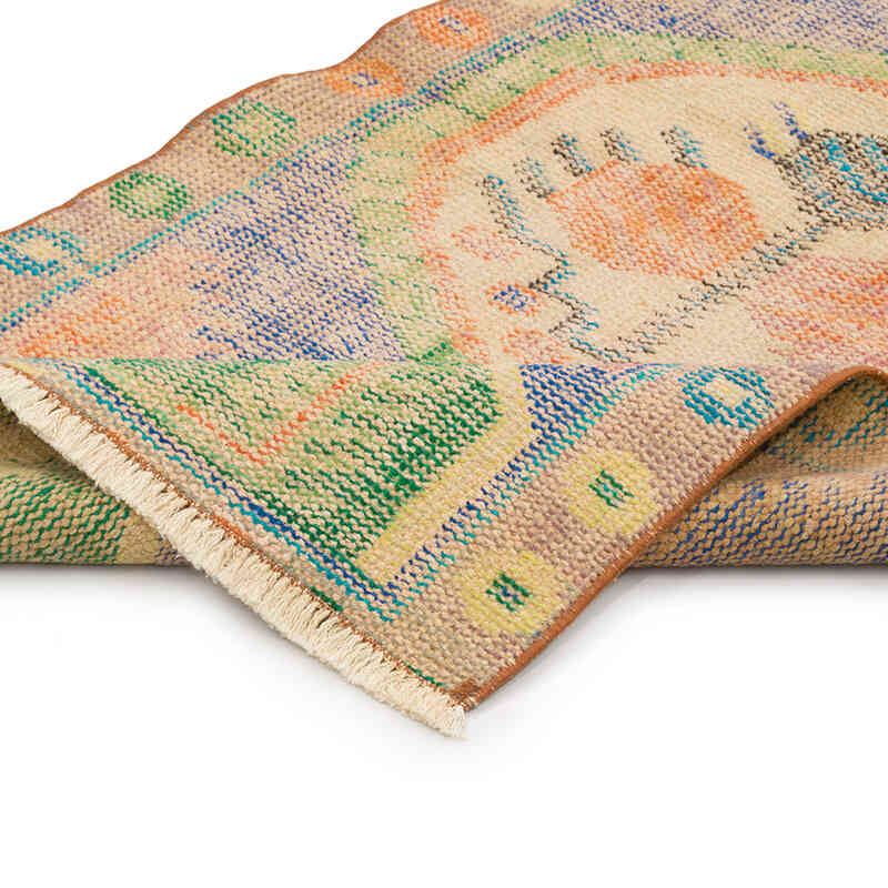 Alfombra Vintage Turca Anudada a Mano - 77 cm x 148 cm - K0070308