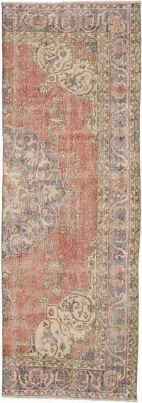 Vintage Turkish Hand-Knotted Runner - 3' 6" x 9' 11" (42" x 119")
