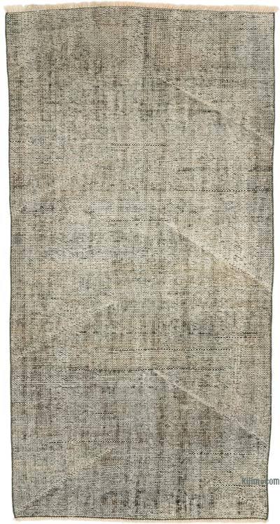 Boyalı El Dokuma Vintage Halı - 112 cm x 211 cm