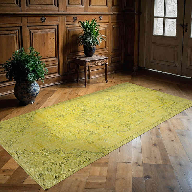 Alfombra Turca Vintage Sobre-teñida - 140 cm x 258 cm - K0070313