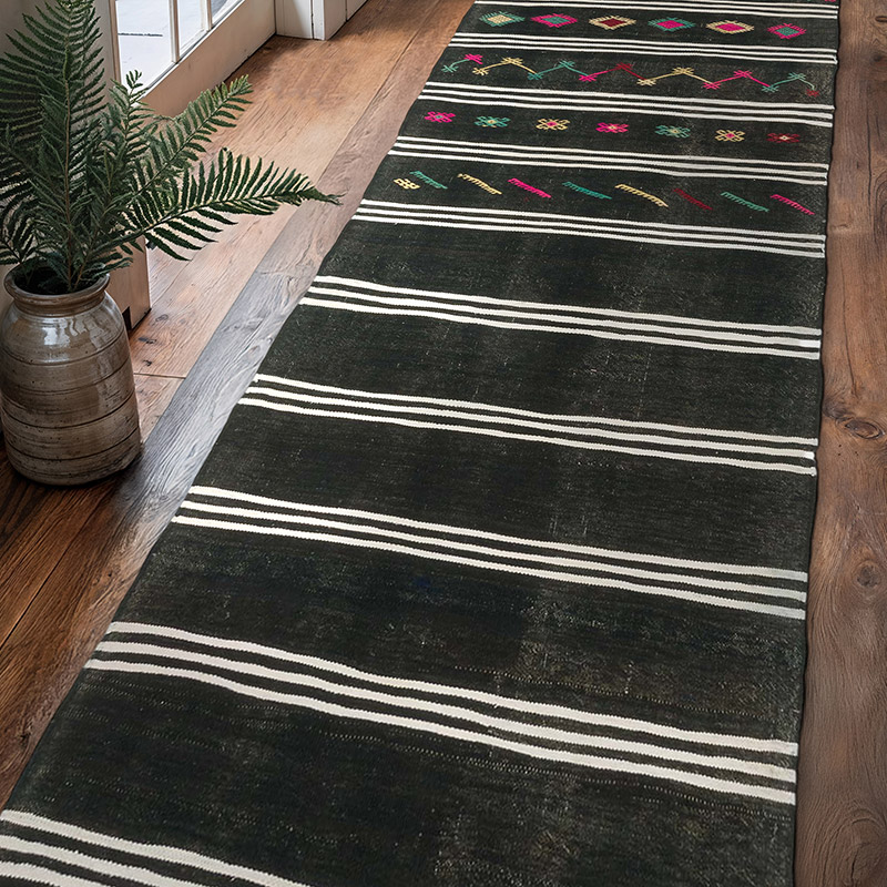 Corredor Vintage Anatolian Kilim - 98 cm x 332 cm - K0070352