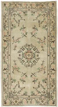 Alfombra Vintage Turca Anudada a Mano - 120 cm x 222 cm