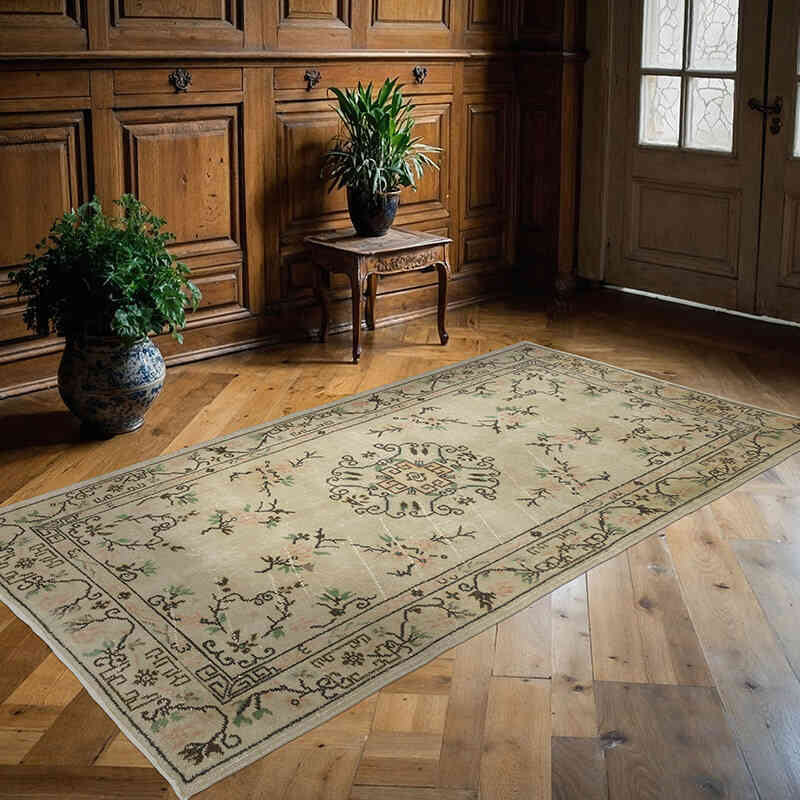 Vintage Turkish Hand-Knotted Rug - 3' 11" x 7' 3" (47" x 87") - K0070362
