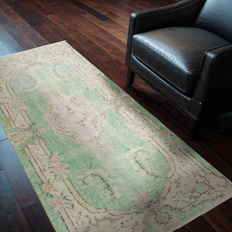 Alfombra Vintage Turca Anudada a Mano - 110 cm x 200 cm - K0070366