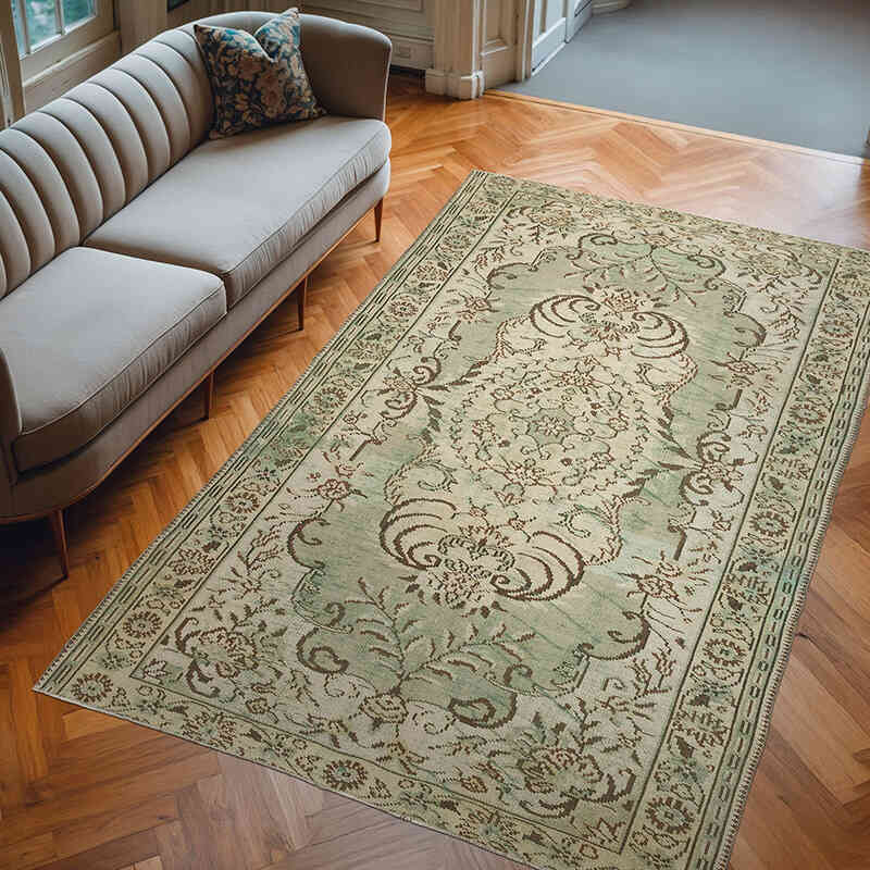 Vintage Turkish Hand-Knotted Rug - 5' 11" x 9' 2" (71" x 110") - K0070371