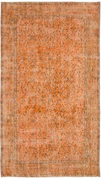 Boyalı El Dokuma Vintage Halı - 117 cm x 204 cm