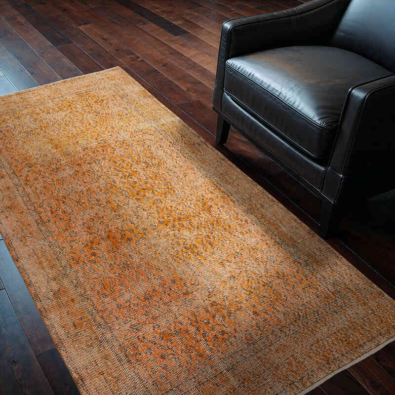 Alfombra Turca Vintage Sobre-teñida - 117 cm x 204 cm - K0070398