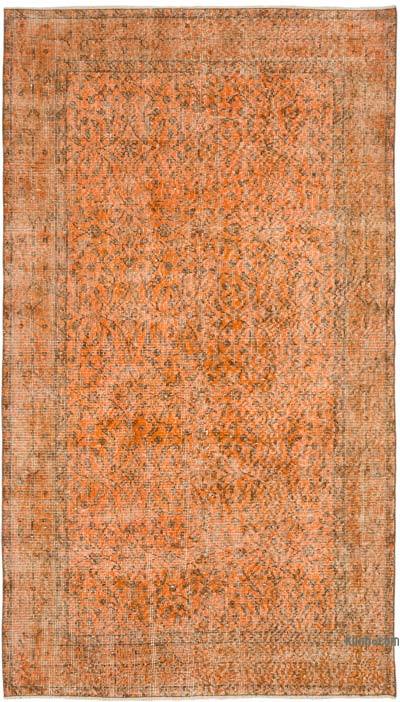 Boyalı El Dokuma Vintage Halı - 117 cm x 204 cm