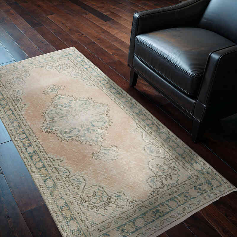 Alfombra Vintage Turca Anudada a Mano - 105 cm x 189 cm - K0070399