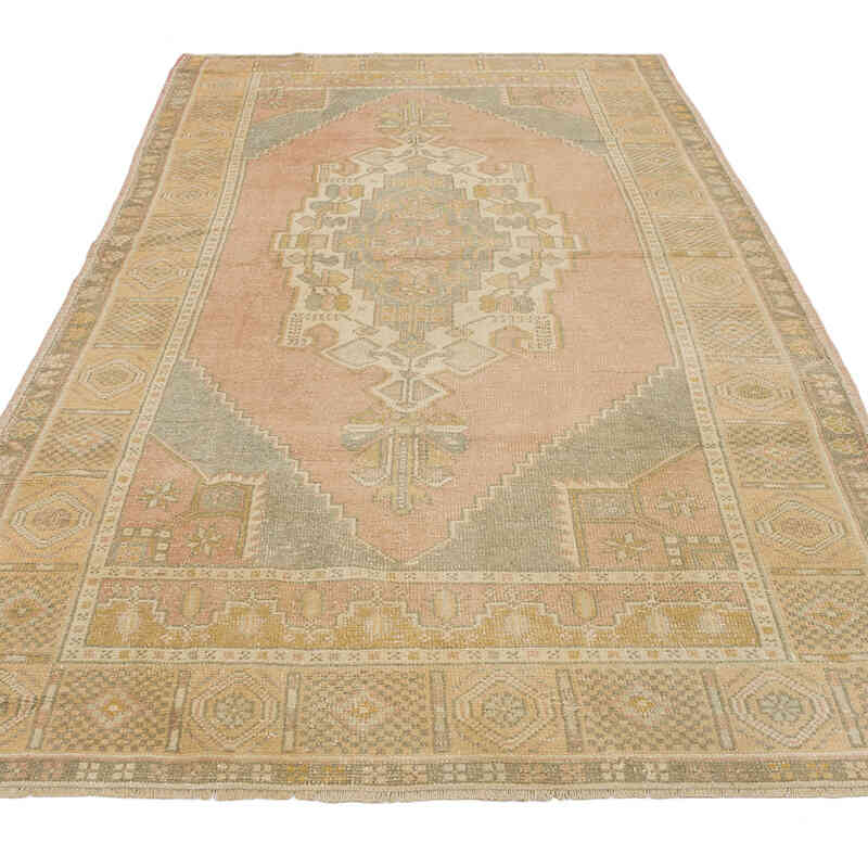Alfombra Vintage Turca Anudada a Mano - 131 cm x 254 cm - K0070401