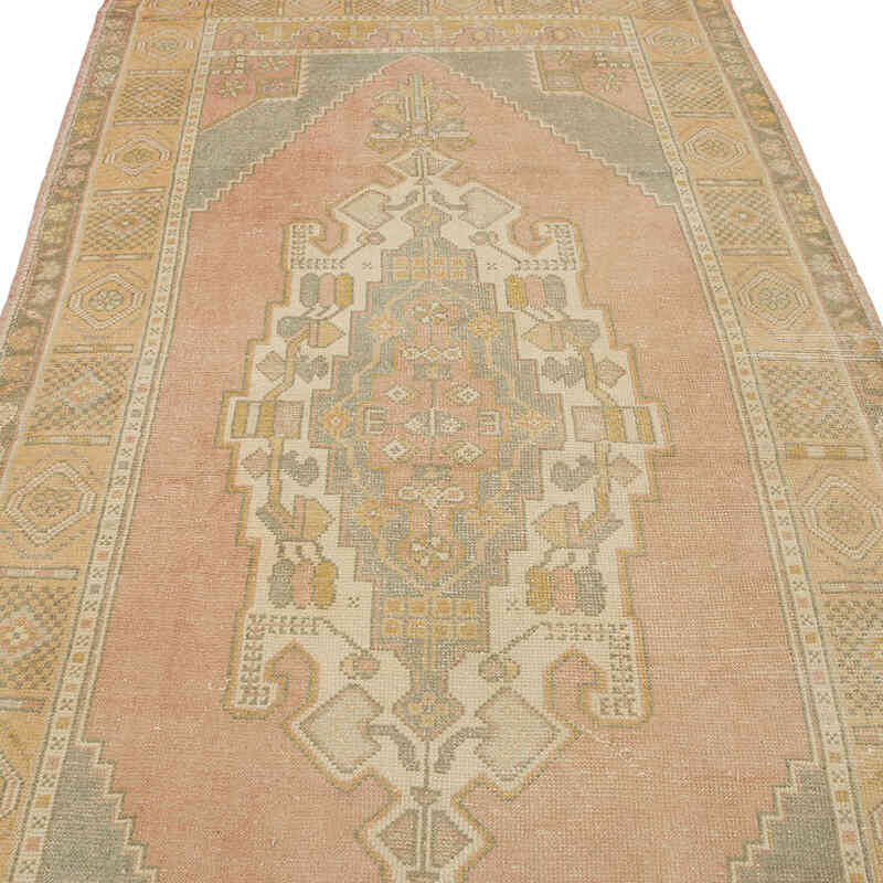 Alfombra Vintage Turca Anudada a Mano - 131 cm x 254 cm - K0070401