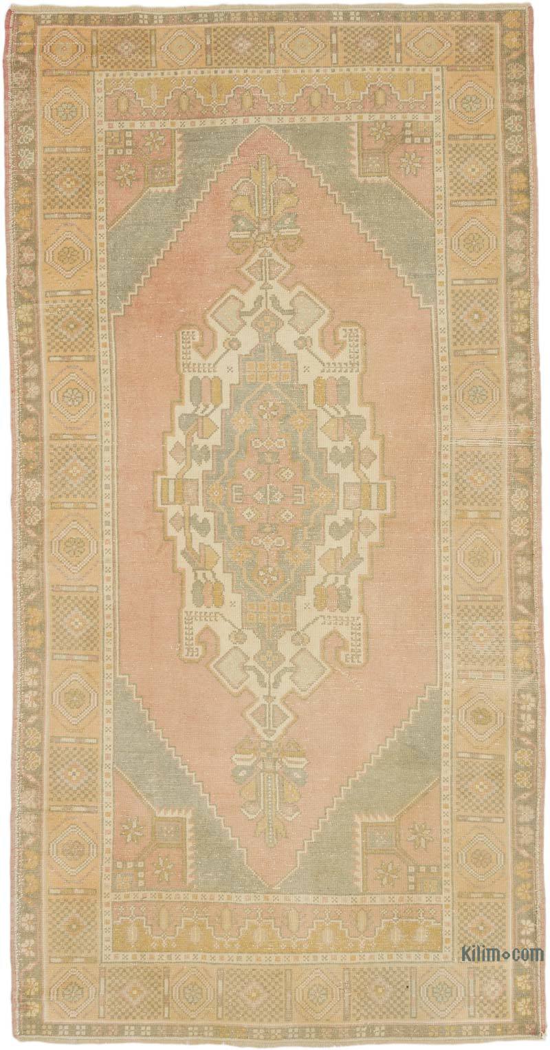 Alfombra Vintage Turca Anudada a Mano - 131 cm x 254 cm - K0070401