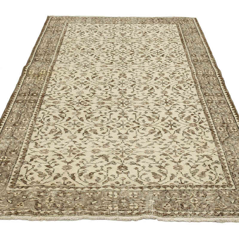 Alfombra Vintage Turca Anudada a Mano - 114 cm x 205 cm - K0070405