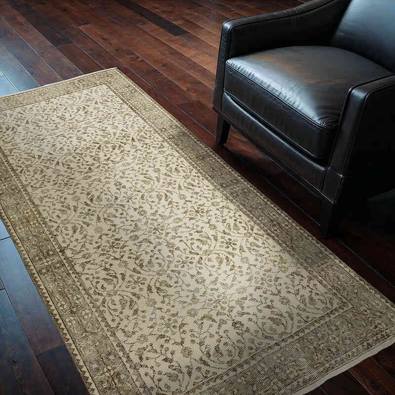 Alfombra Vintage Turca Anudada a Mano - 114 cm x 205 cm - K0070405
