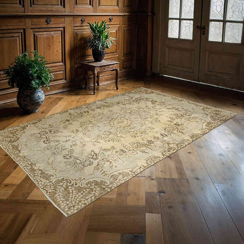 Alfombra Vintage Turca Anudada a Mano - 156 cm x 247 cm - K0070408