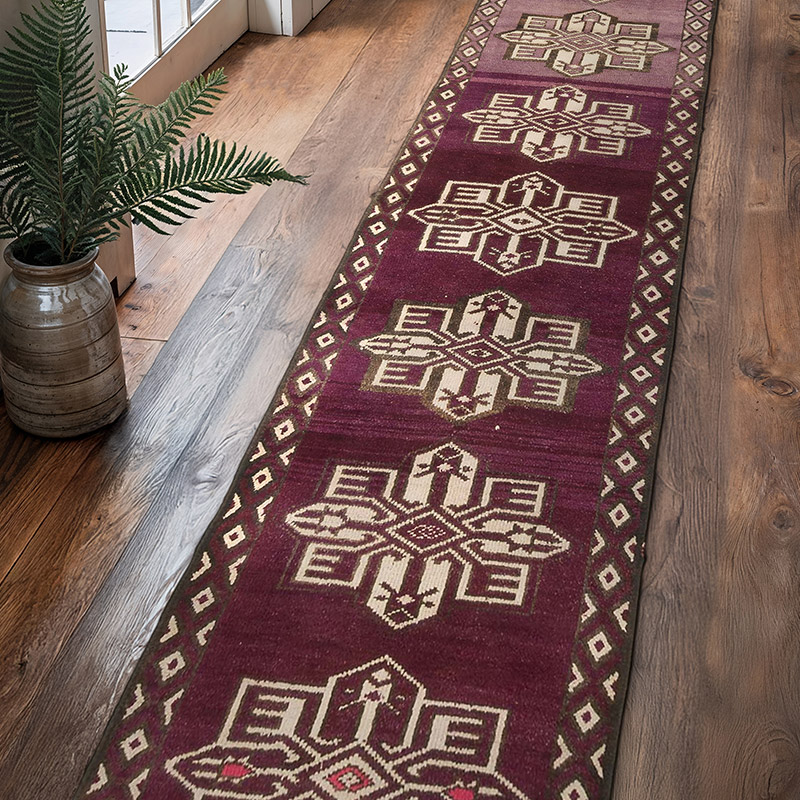 Vintage Tribal Runner Rug - 3' 1" x 13' 9" (37" x 165") - K0070410