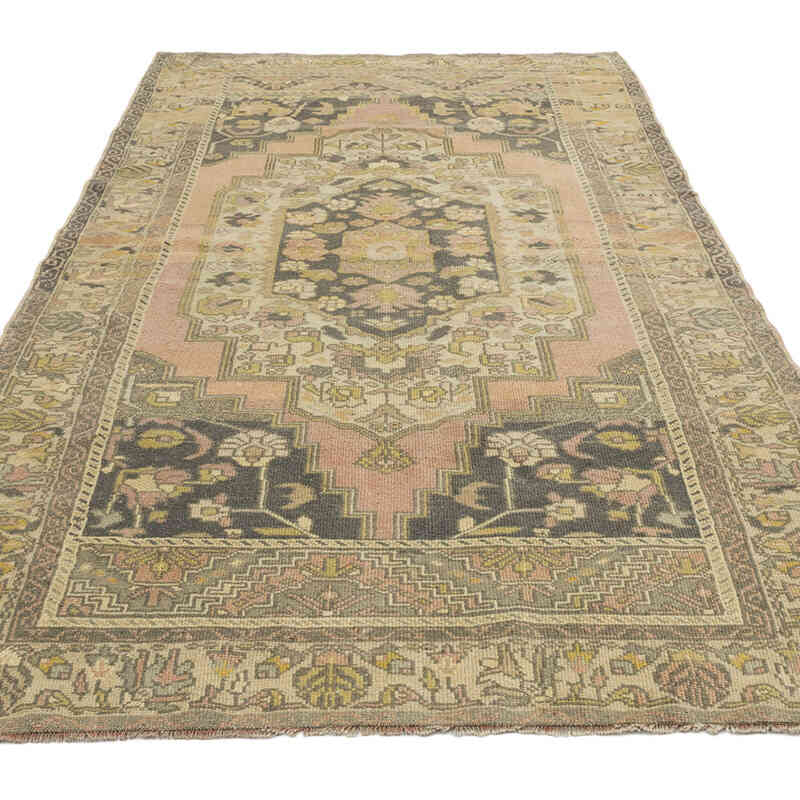 Alfombra Vintage Turca Anudada a Mano - 132 cm x 246 cm - K0070413