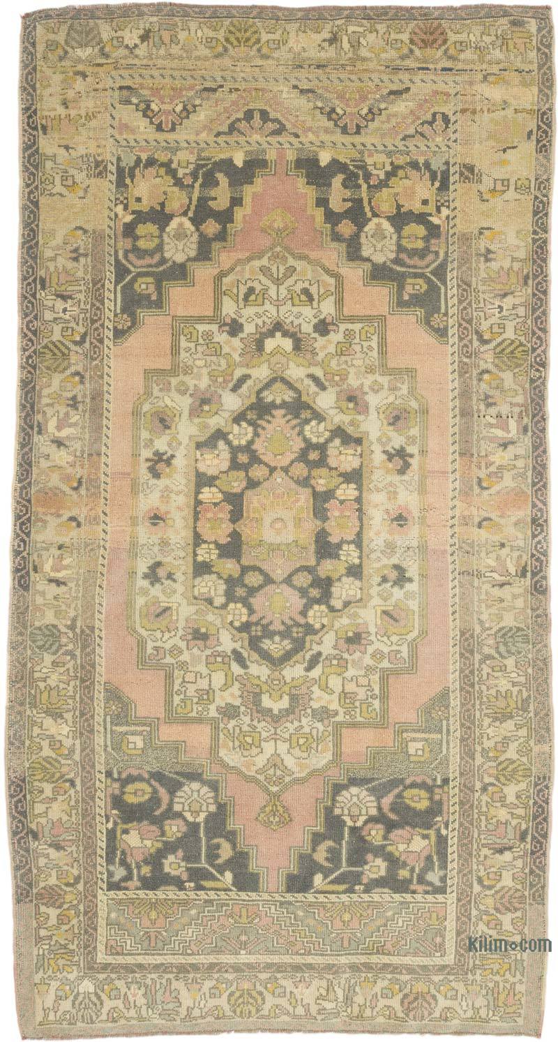 Alfombra Vintage Turca Anudada a Mano - 132 cm x 246 cm - K0070413