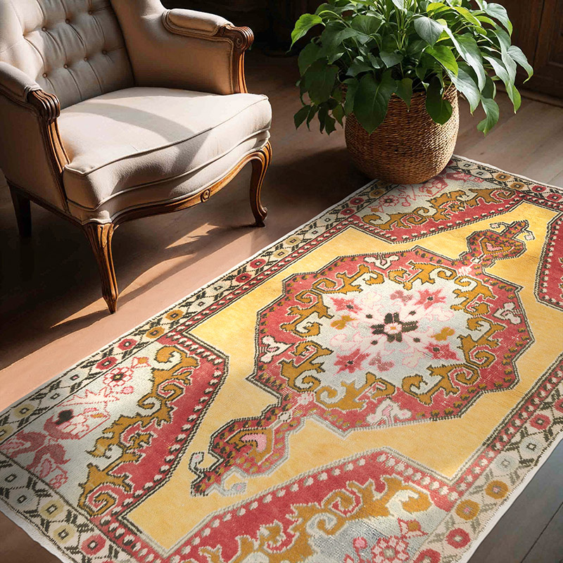 Vintage Turkish Hand-Knotted Rug - 4' 8" x 6' 11" (56" x 83") - K0070415
