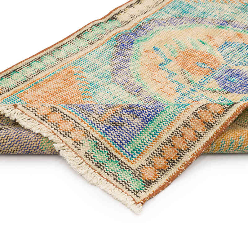 Alfombra Vintage Turca Anudada a Mano - 77 cm x 142 cm - K0070453