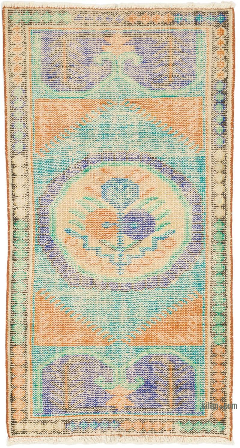 Alfombra Vintage Turca Anudada a Mano - 77 cm x 142 cm - K0070453