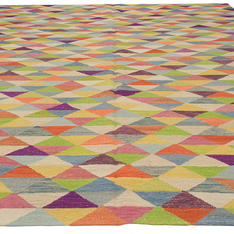 New Turkish Handwoven Kilim Rug - 8' 7" x 10' 10" (103" x 130") - K0070463