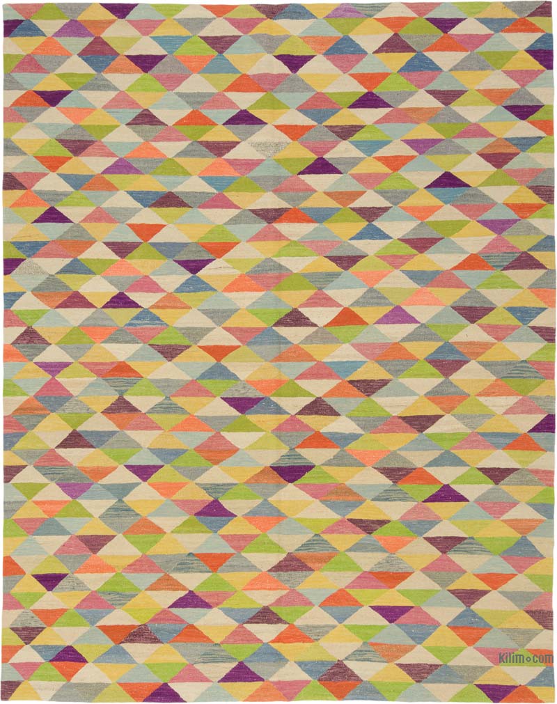 New Turkish Handwoven Kilim Rug - 8' 7" x 10' 10" (103" x 130") - K0070463