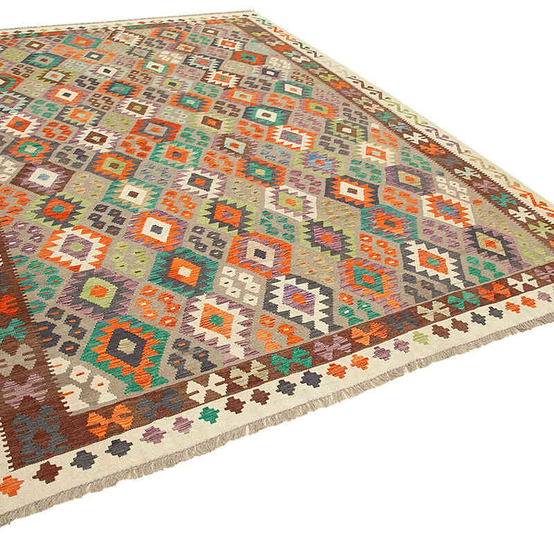 New Afghan Kilim Rug - 8' 6" x 11' 5" (102" x 137") - K0070467