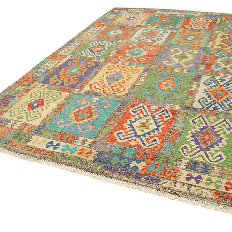New Afghan Kilim Rug - 8' 7" x 11' 3" (103" x 135") - K0070468