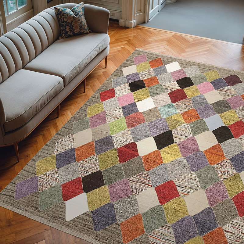 New Turkish Handwoven Kilim Rug - 8' 6" x 10'  (102" x 120") - K0070490