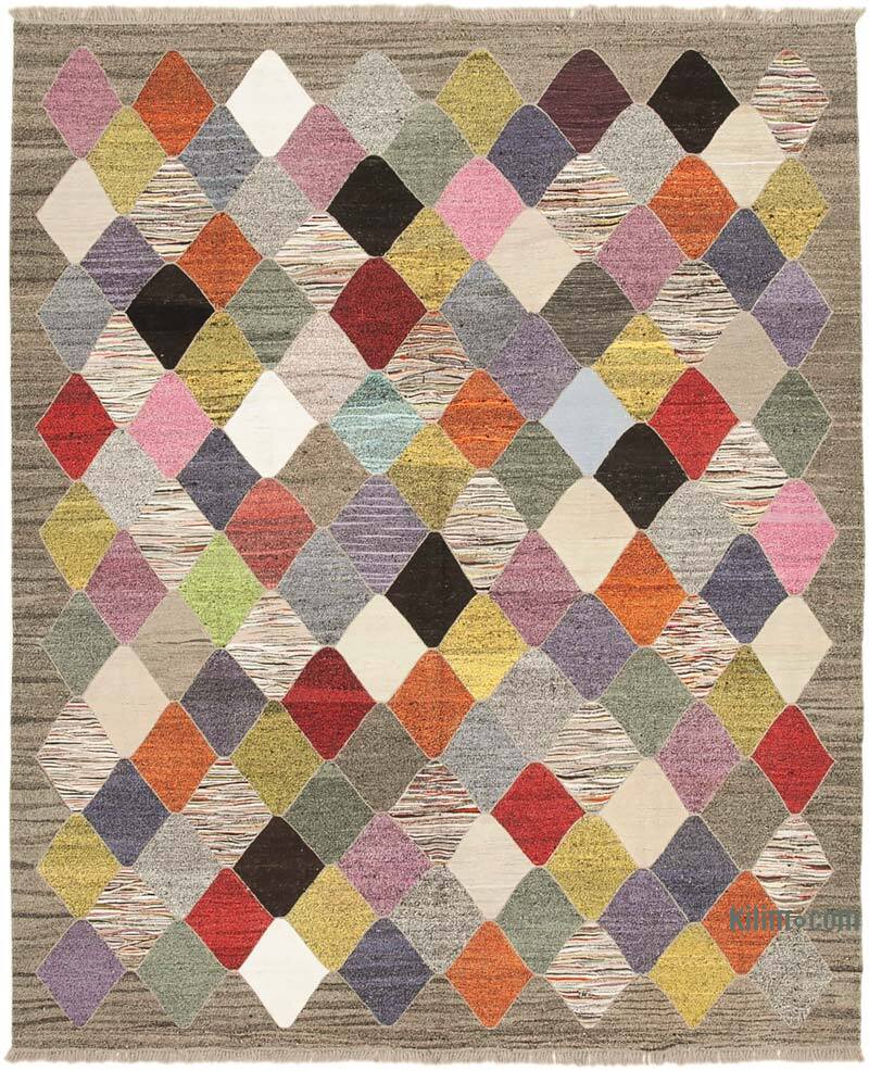 New Turkish Handwoven Kilim Rug - 8' 6" x 10'  (102" x 120") - K0070490