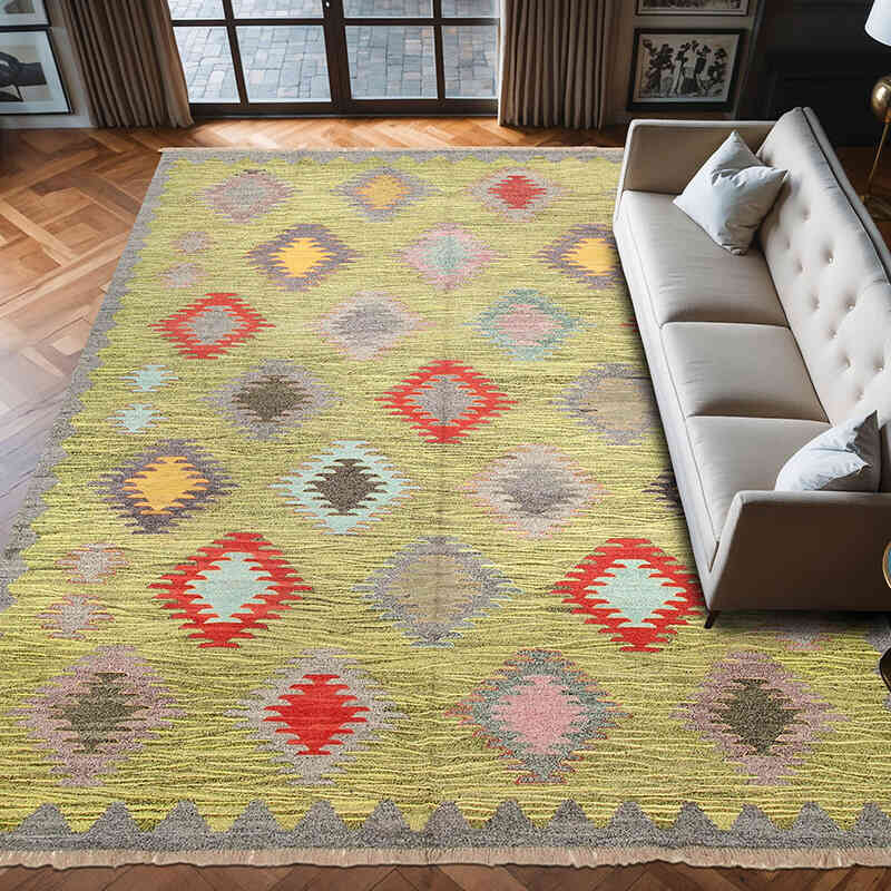 Nueva Alfombra Turca Kilim - 286 cm x 372 cm - K0070495
