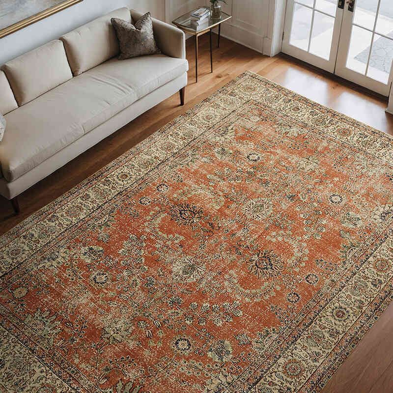 Vintage Turkish Hand-Knotted Rug - 8'  x 11' 5" (96" x 137") - K0070506