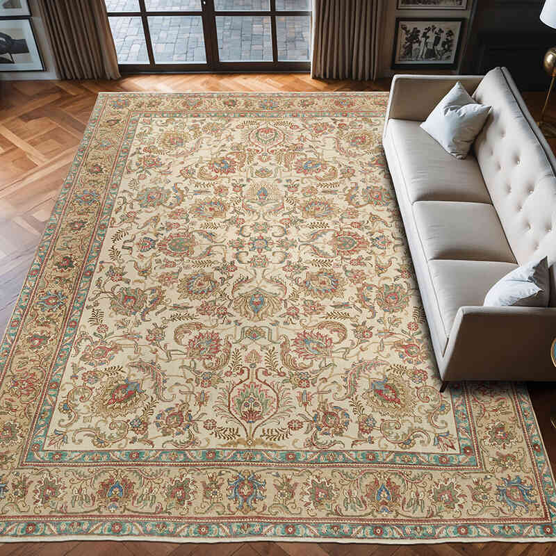 Vintage Hand-Knotted Oriental Rug - 9' 6" x 13'  (114" x 156") - K0070515
