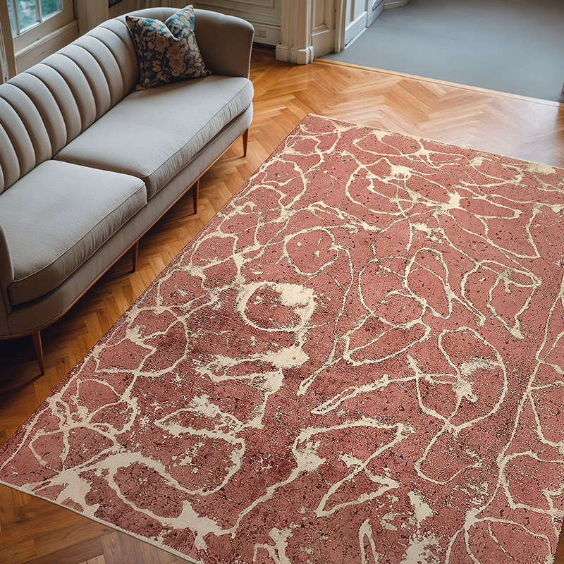 Alfombra Oriental Vintage Teñida a Mano Sobretintada - 247 cm x 320 cm - K0070518