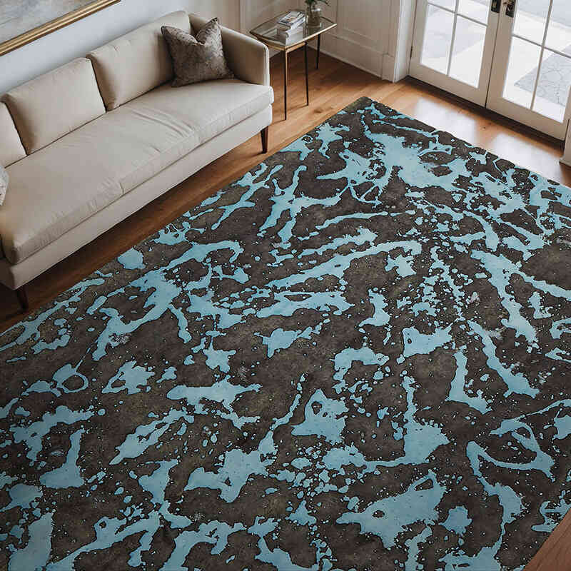 Overdyed Vintage El Dokuma Oryantal Halı - 280 cm x 370 cm - K0070522